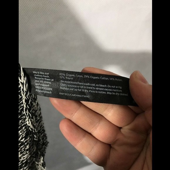 NWT Eileen Fisher Melange Linen & Cotton Open Front Cardigan [ Petite PL ]‎ - Picture 8 of 11